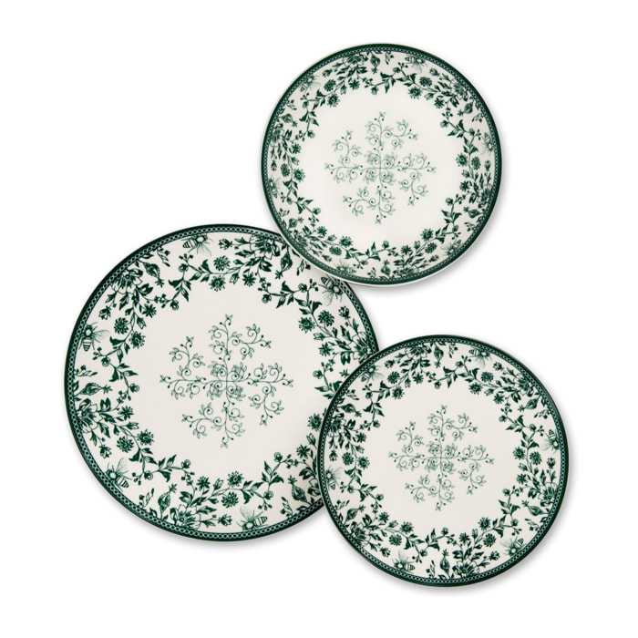 Service 18 Assiettes Excelsa – Giardino Segreto, Porcelaine Verte