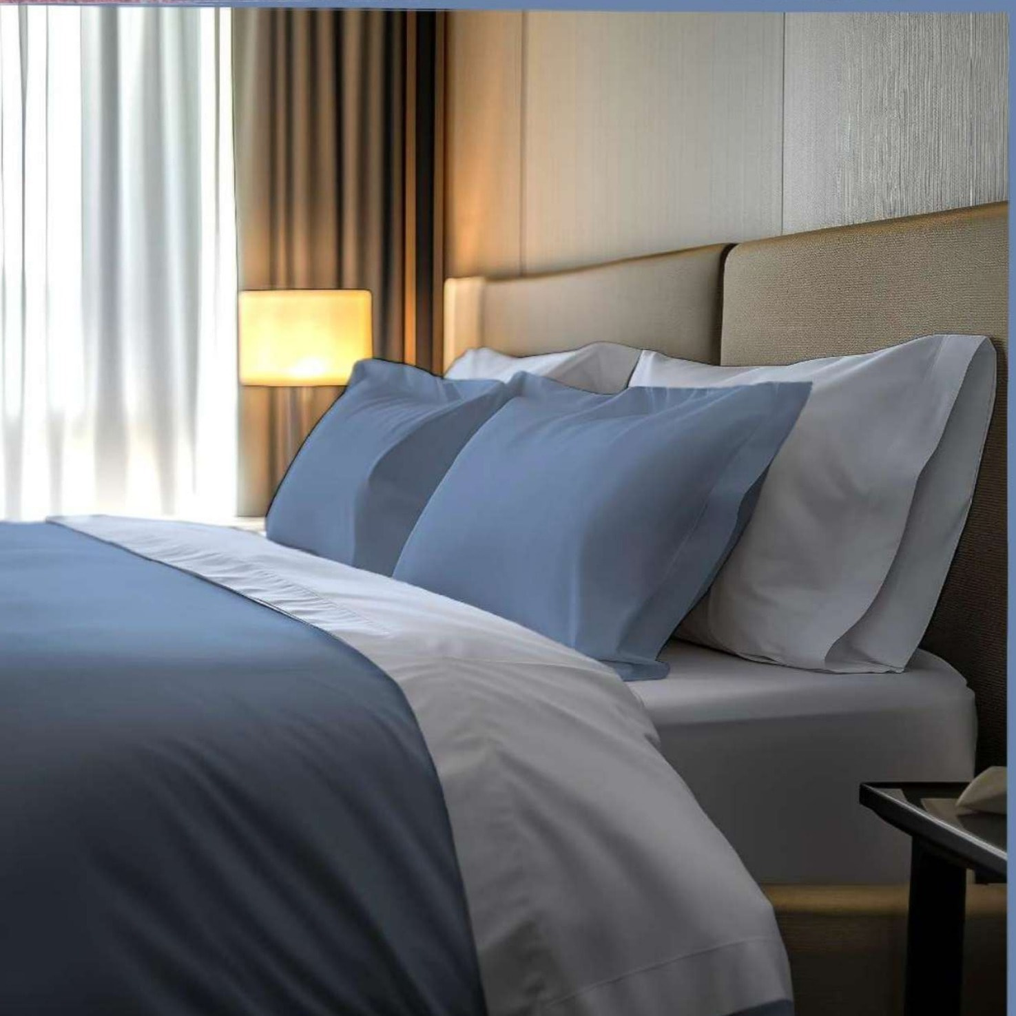 COTTON CLUB Completo Letto Bicolor in Percalle