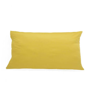 Taie d'oreiller satén Jaune 100% coton 118 cm/2