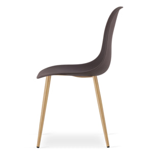 Sedia scandinava WAT in polipropilene color caffè