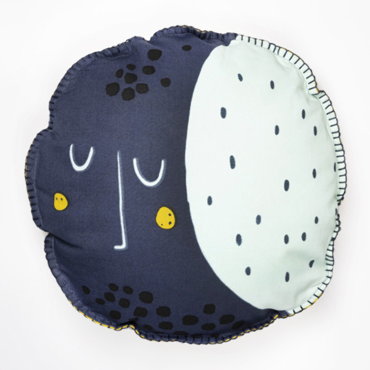 Coussin forme de lune / soleil avec housse amovible en coton - ASTRAL