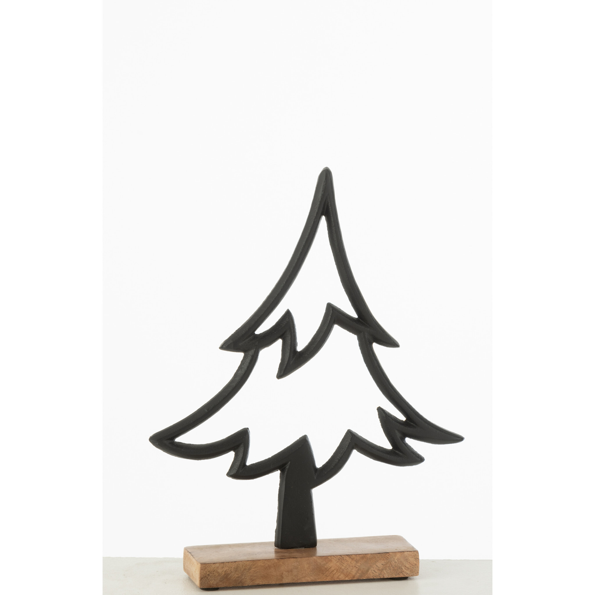 J-Line décoration Sapin Sur Pied - aluminium/bois - noir - large