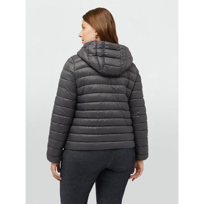 Fiorella Rubino - Piumino leggero con cappuccio e imbottitura in Sorona® Aura - Grigio