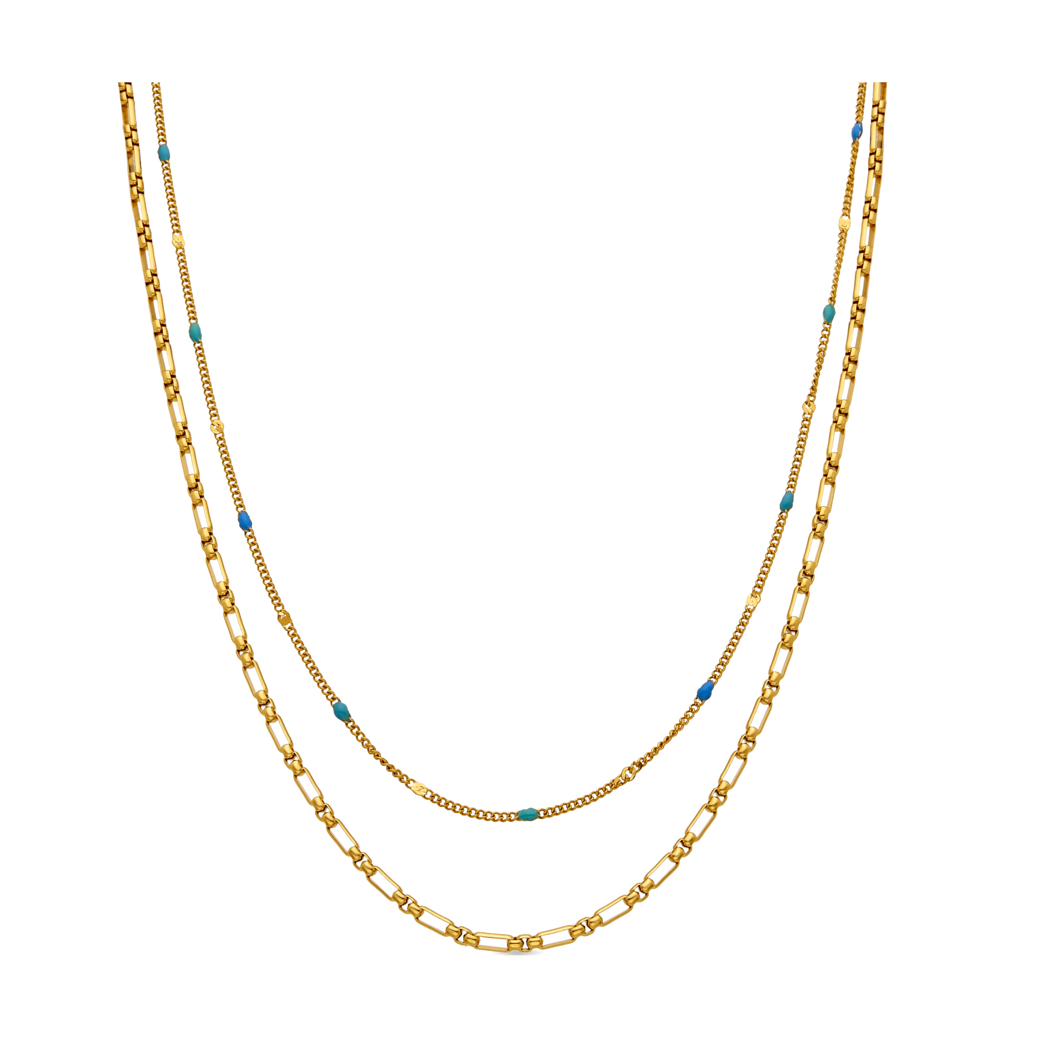 Collar con Lacado Multicolor acabado oro 18k