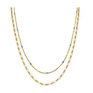 Collar con Lacado Multicolor acabado oro 18k