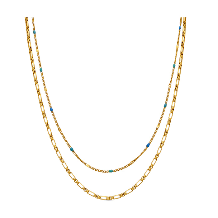 Collar con Lacado Multicolor acabado oro 18k