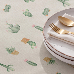 Nappe anti-taches CACTUS VERT - en 100 % coton
