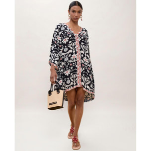 Abito corto con stampa etnica