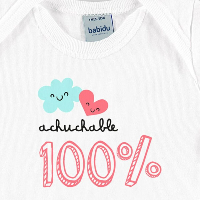 Body bebé frases manga corta hombro