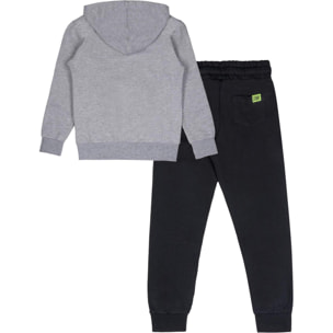 Tuta da bambino in cotone non garzato con cappuccio e zip Leone Boxing