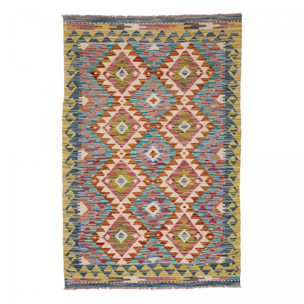 Tapis kilim, motif géométrique authentique, tissé en laine, ZIZUG