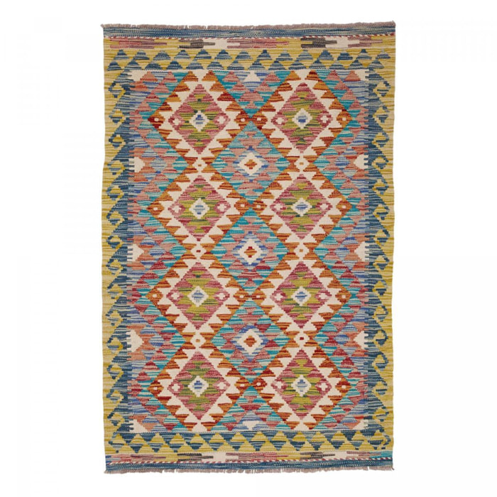 Tapis kilim, motif géométrique authentique, tissé en laine, ZIZUG