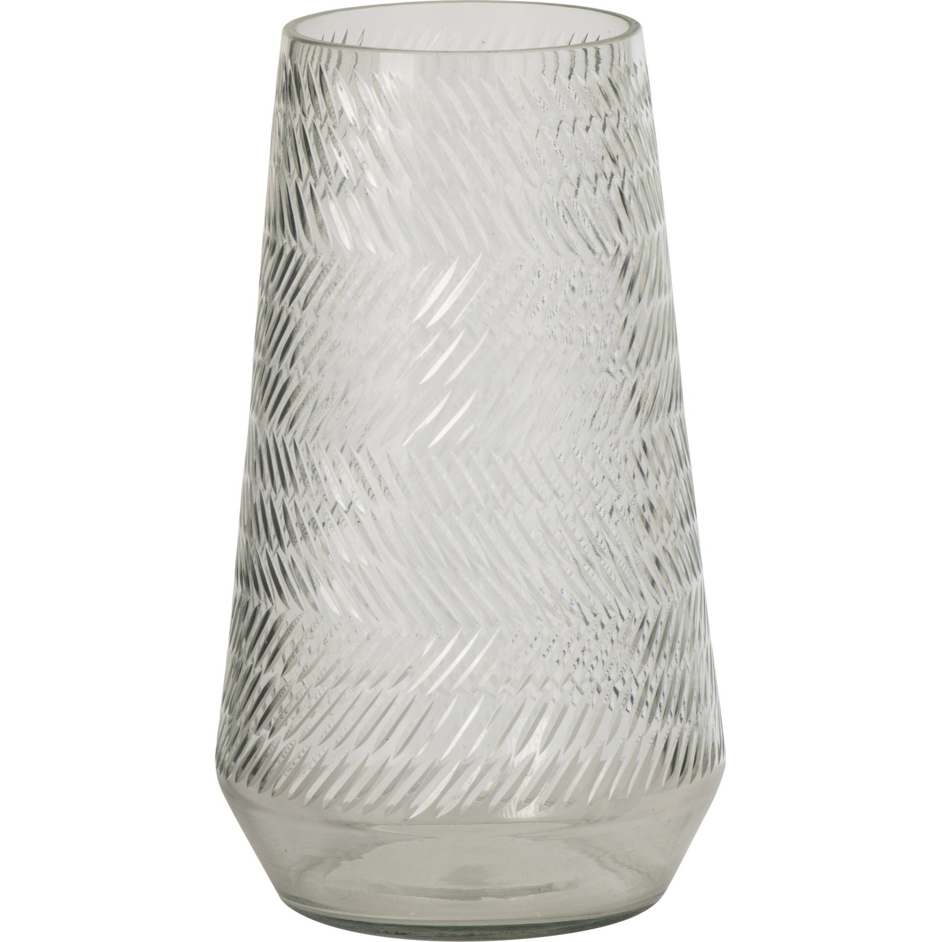 J-Line vase relief - verre transparent - large