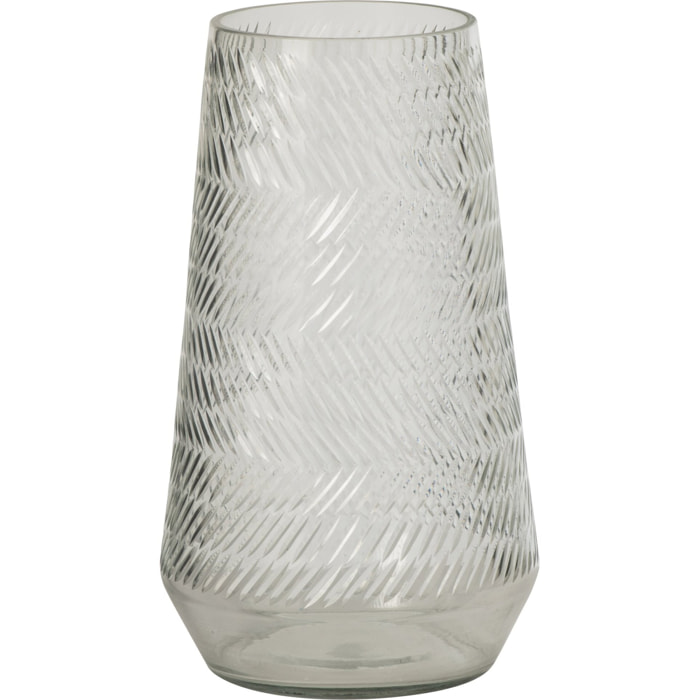 J-Line vase relief - verre transparent - large
