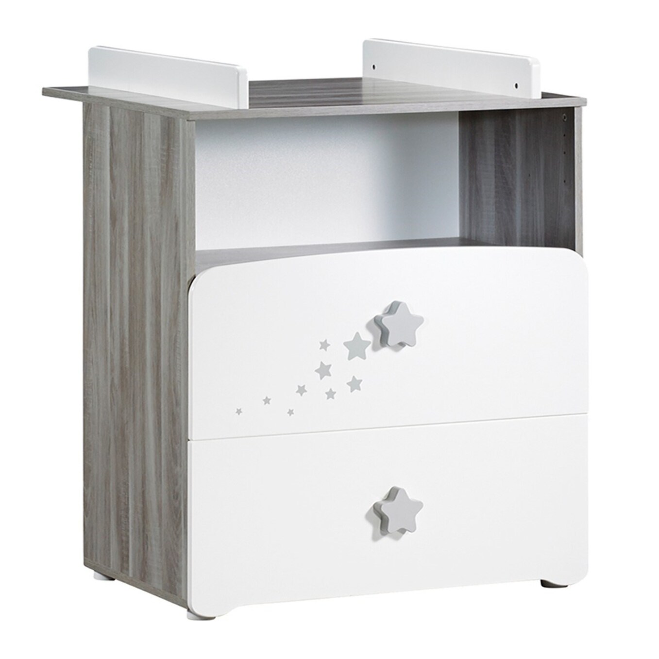 Chambre trio lit et Commode et Armoire en bois blanc