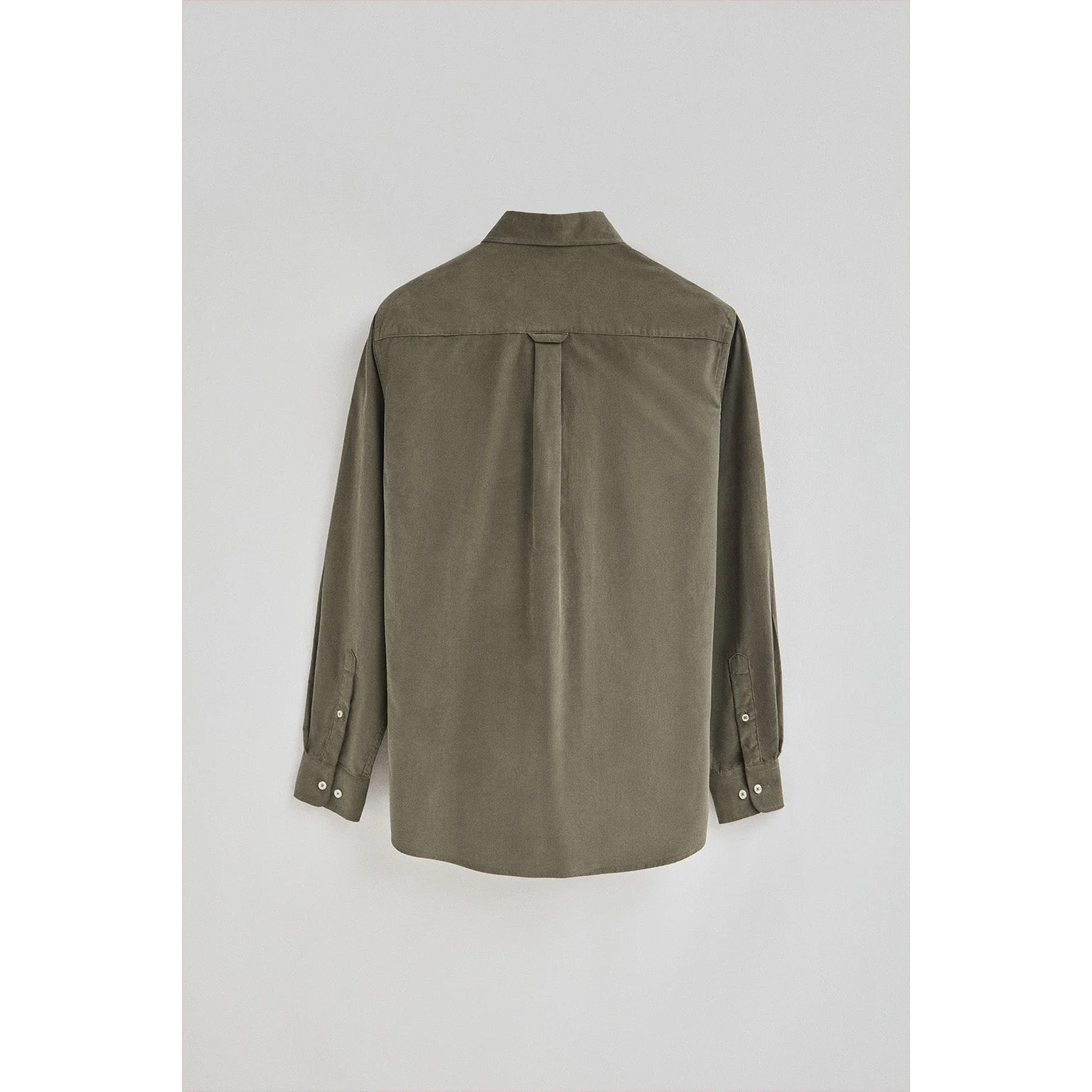 Camisa verde militar de pana con logo Rigby Go