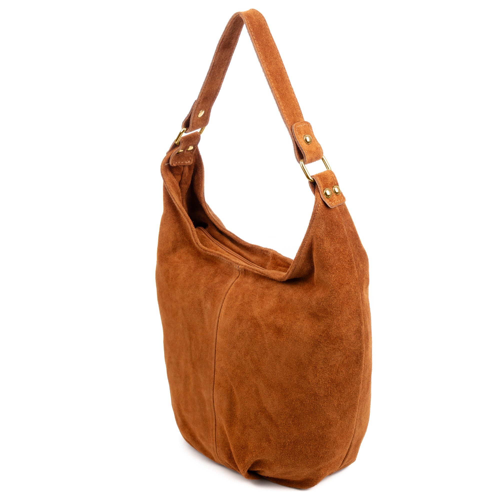 Basiano Borsa a spalla Donna. Pelle autentica Scamosciata