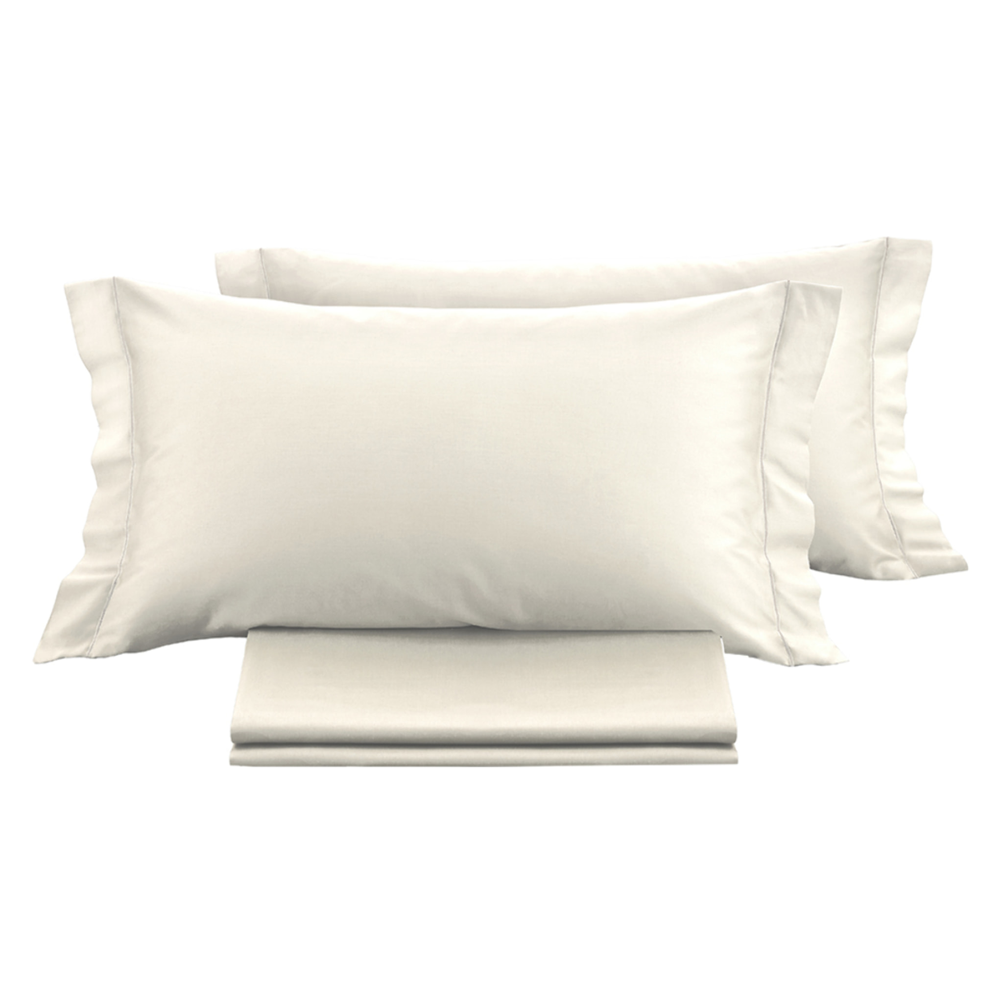 Parure copripiumino in raso tinta unita avorio