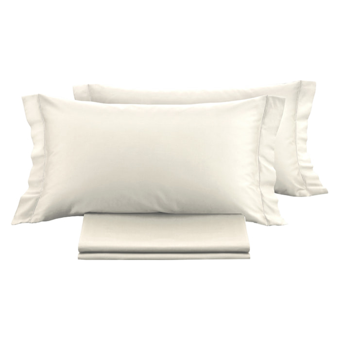 Parure copripiumino in raso tinta unita avorio