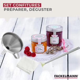 Set pour confiture maison avec entonnoir 10 cm en inox Fackelmann