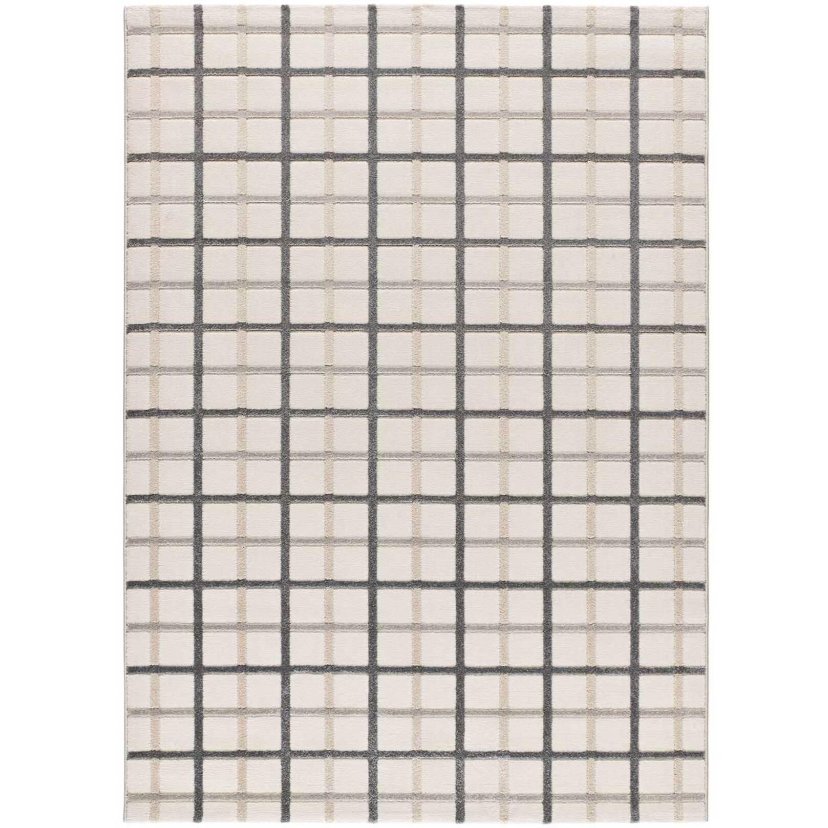 KARISMA Alfombra de cuadros con relieve gris, varias medidas disponibles.