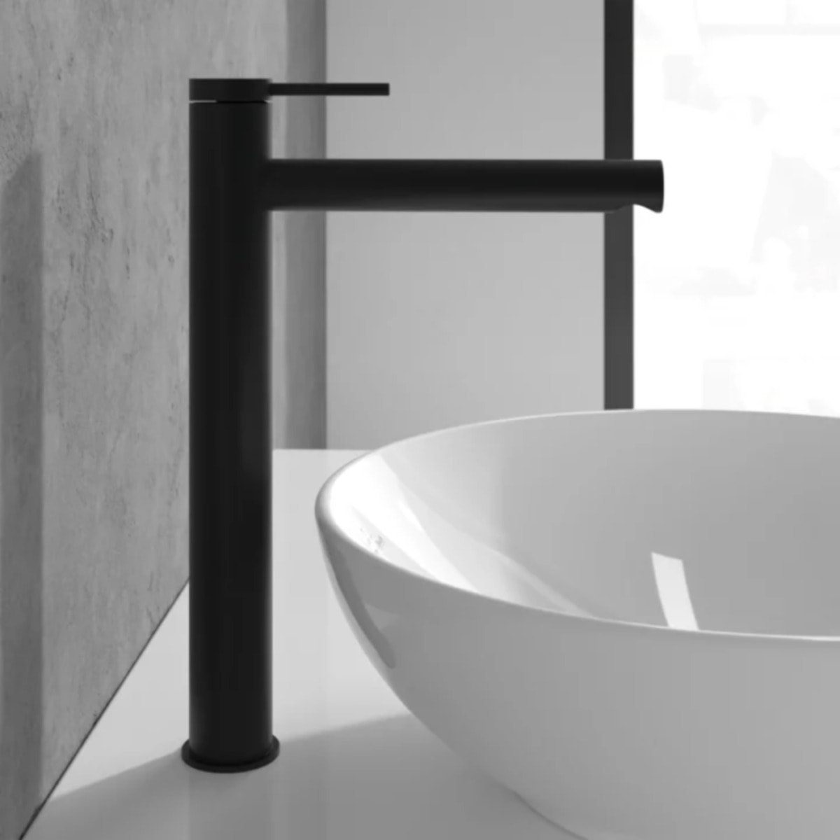 Mitigeur lavabo surélevé Loop & Friends sans tirette Noir mat