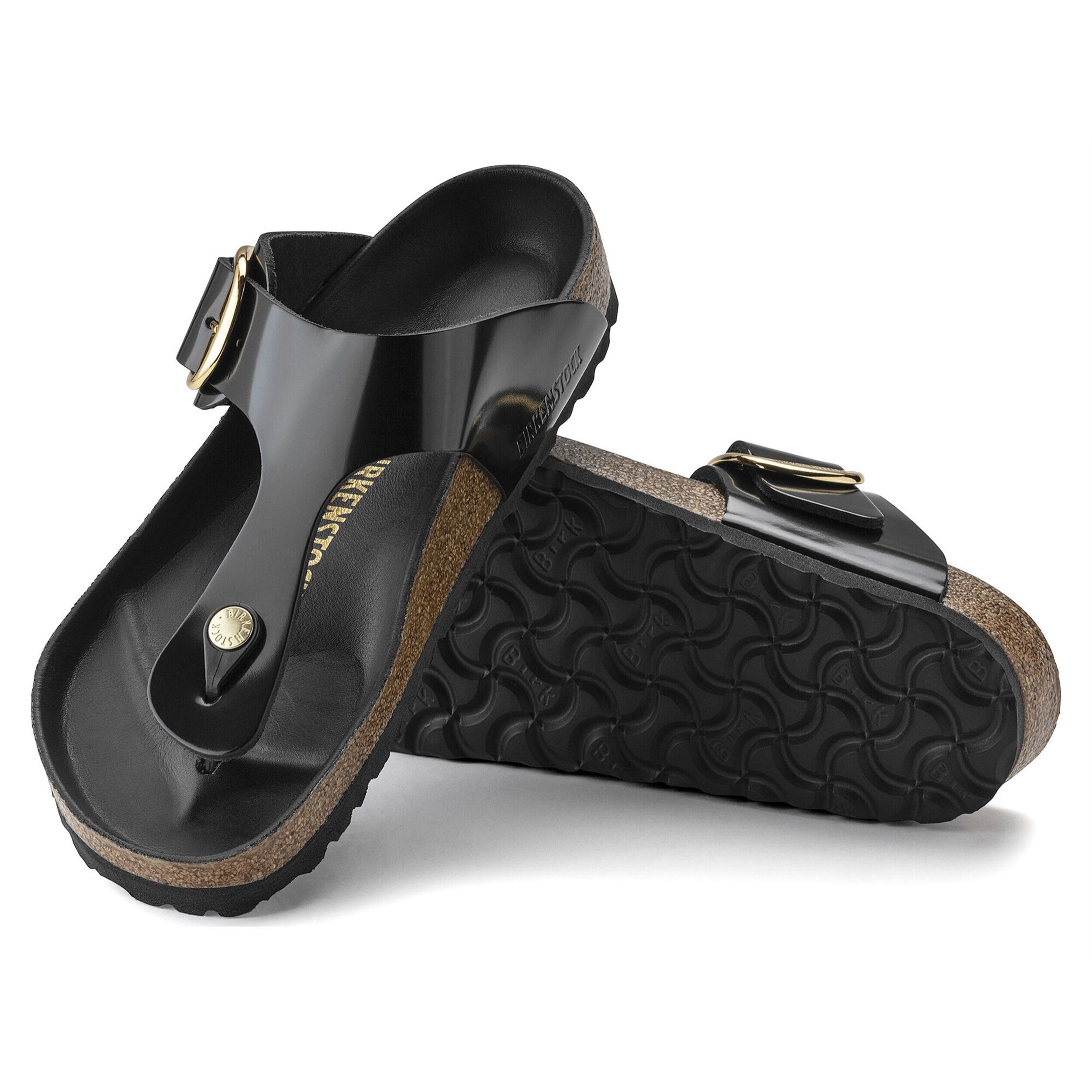 Ciabatte Birkenstock Gizeh Bb Lena High Shine Black Hex Nero