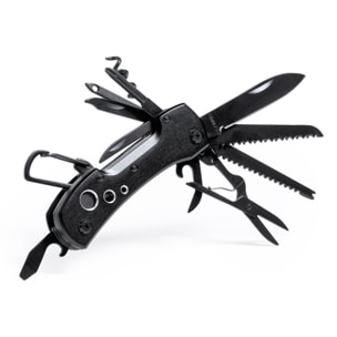 Navaja multiusos Komit con accesorios de acero inoxidable y empuñadura de aluminio. Con 13 funciones.