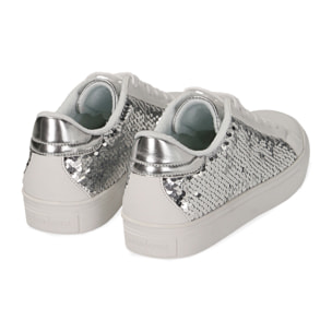 Zapatillas de lentejuelas plateadas