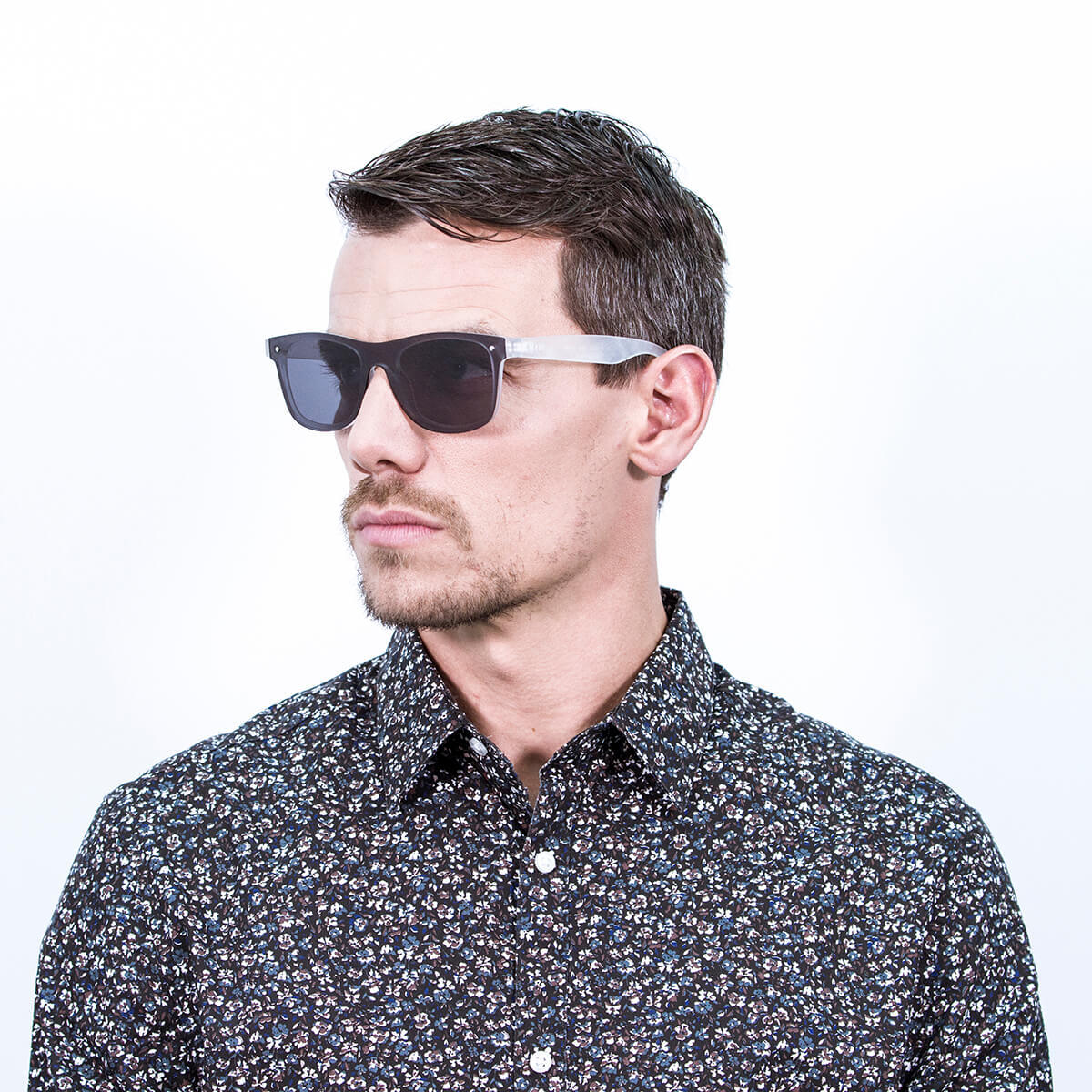 Gafas de sol PALO ALTO DALSTON - Blanco mate transparente / Plana ahumada