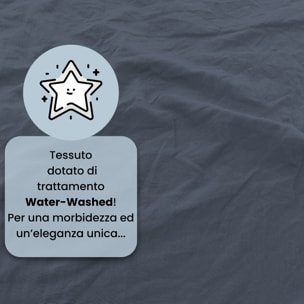 LENZUOLO SOTTO WATERWASHED, con angoli, 100% Microfibra, No Stiro - BLU