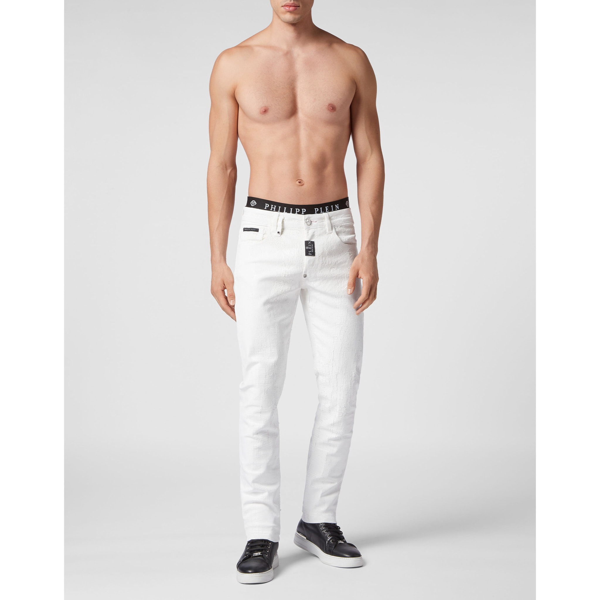 PHILIPP PLEIN Denim Trousers Super Straight Cut Fit