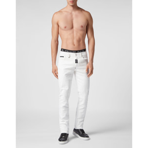 PHILIPP PLEIN Denim Trousers Super Straight Cut Fit