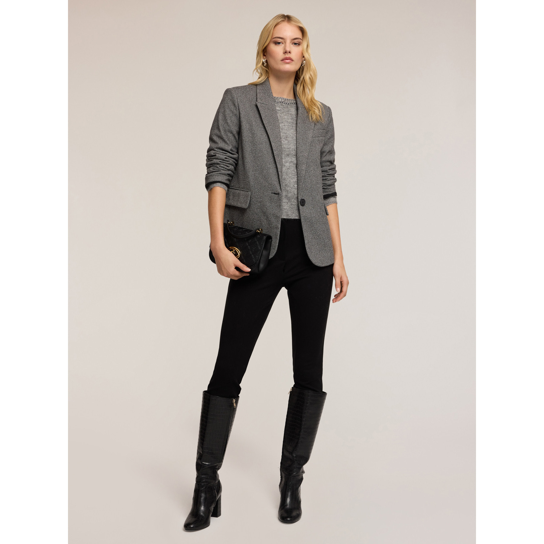 Motivi - Blazer strutturato tinto filo - Grigio