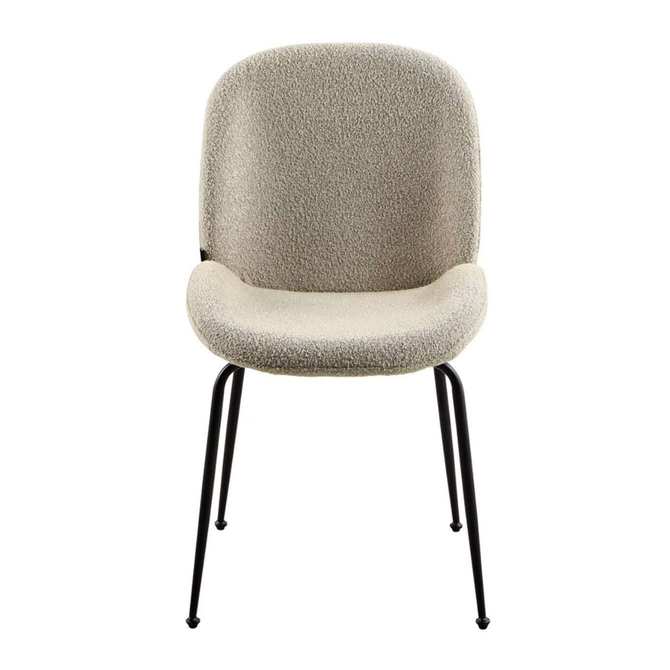 Coppia di sedie eleganti in tessuto bouclè beige con struttura nera - Shell