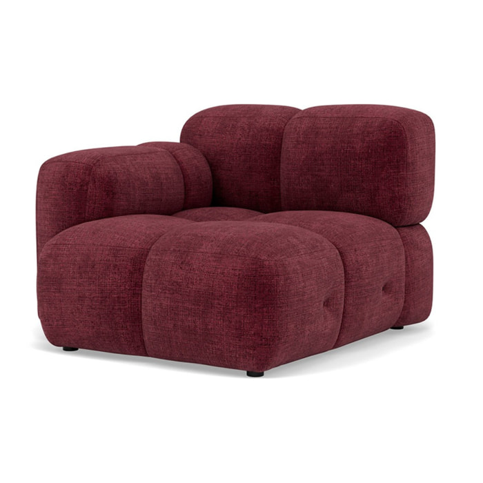 Grace - module d'assise gauche en velours texturé - Prune
