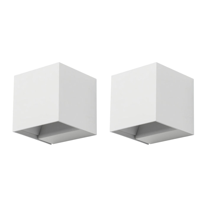 Forlight REX (2uds) Aplique Exterior LED con Haz de Luz Modulable IP54 Luz LED Blanco Cálido 3000K 5.2W y 244lm Blanco