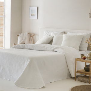 Couvre lit jacquard en coton blanc