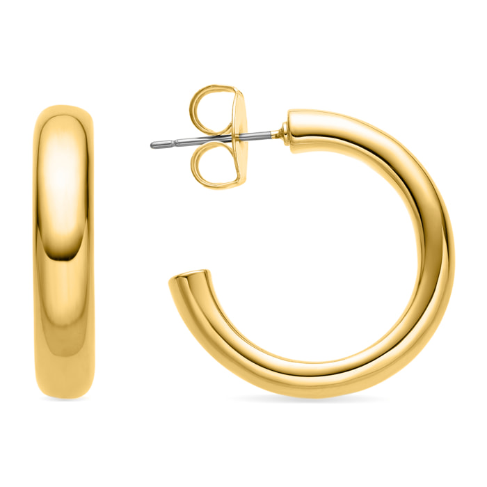 Pendientes de 25mm de diámetro acabado oro amarillo de 18k