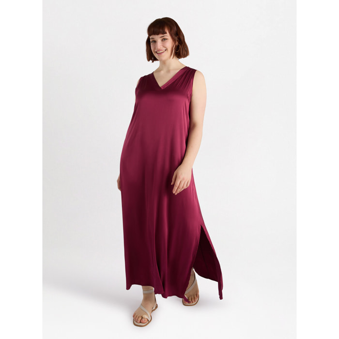 Fiorella Rubino - Vestido largo de raso - Burgundy