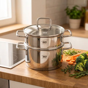 Cuiseur vapeur en inox 18 cm de 2 litres Elo Citrin