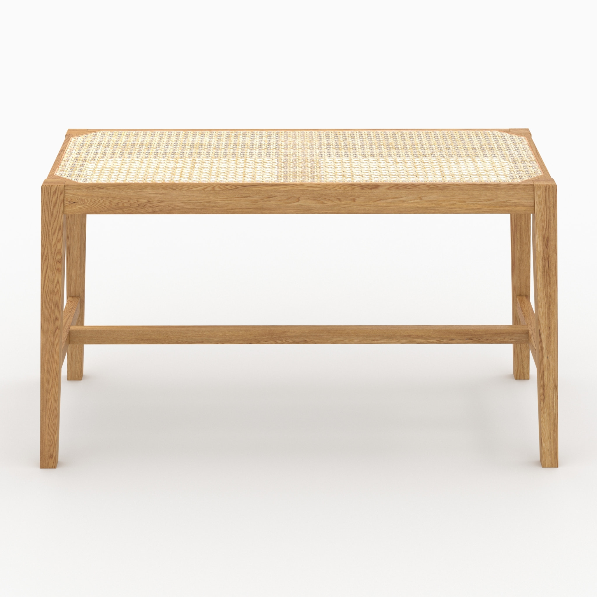 Banc 2 places en bois de chêne massif et cannage - Kappa