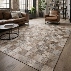 Tapis peau de vache kilim fait main BUPE