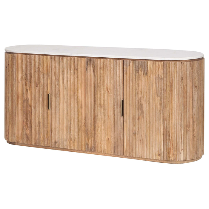 Aparador Madera Mango Marmol Tyla 180x45x80 Cm