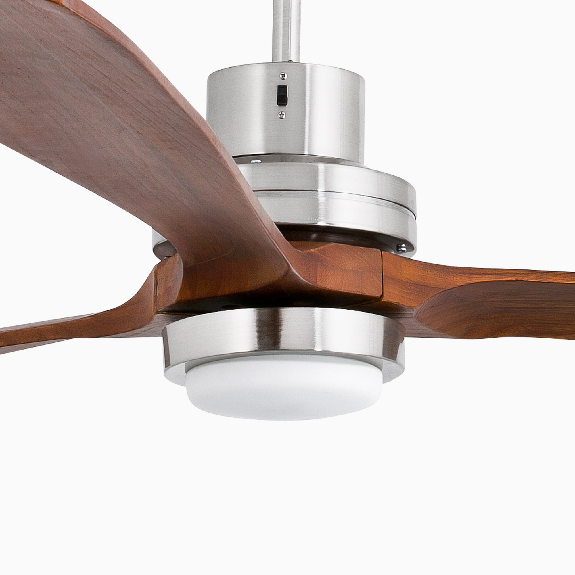 LANTAU XL LED Ventilateur de plafond nickel mat/noyer TUYA