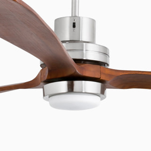 LANTAU XL LED Ventilateur de plafond nickel mat/noyer TUYA