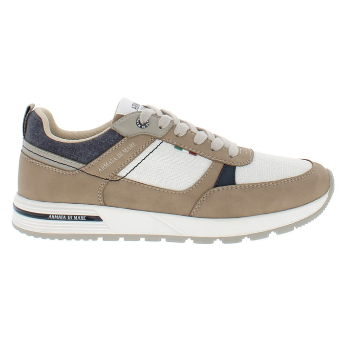 Armata di Mare Scarpe Uomo Sneakers Casual Stringate con Soletta Rimovibile in Memory Foam AMU S25L702 Beige