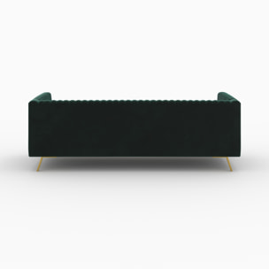 Ensemble canapés en velours vert 5 places - Gatsby