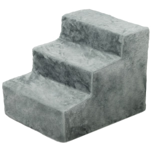 Escalier pour chien à 3 marches déhoussable lavable - 46 x 35 x 35 cm - gris