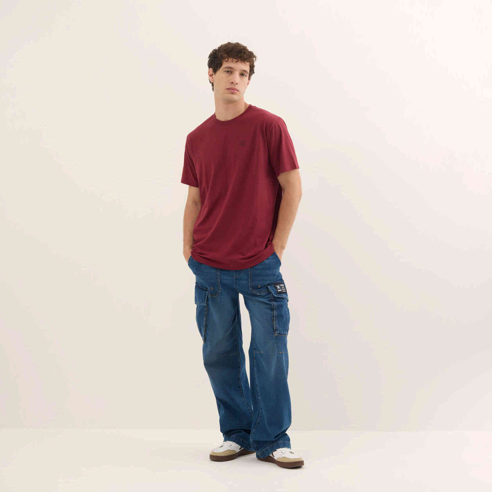 Camiseta Básica Algodón Orgánico Granate ESSENTIALS T-SHIRT WINE